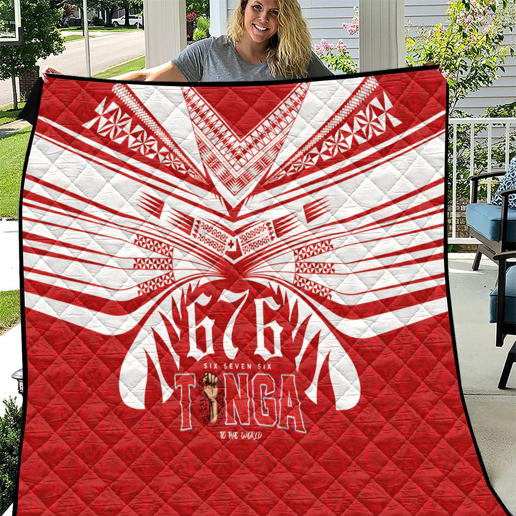 Tonga Rugby Quilt Sipi Tau - Six Seven Six to the World LT03 Red - Polynesian Pride