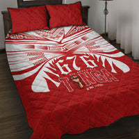 Tonga Rugby Quilt Bed Set Sipi Tau - Six Seven Six to the World LT03 Red - Polynesian Pride