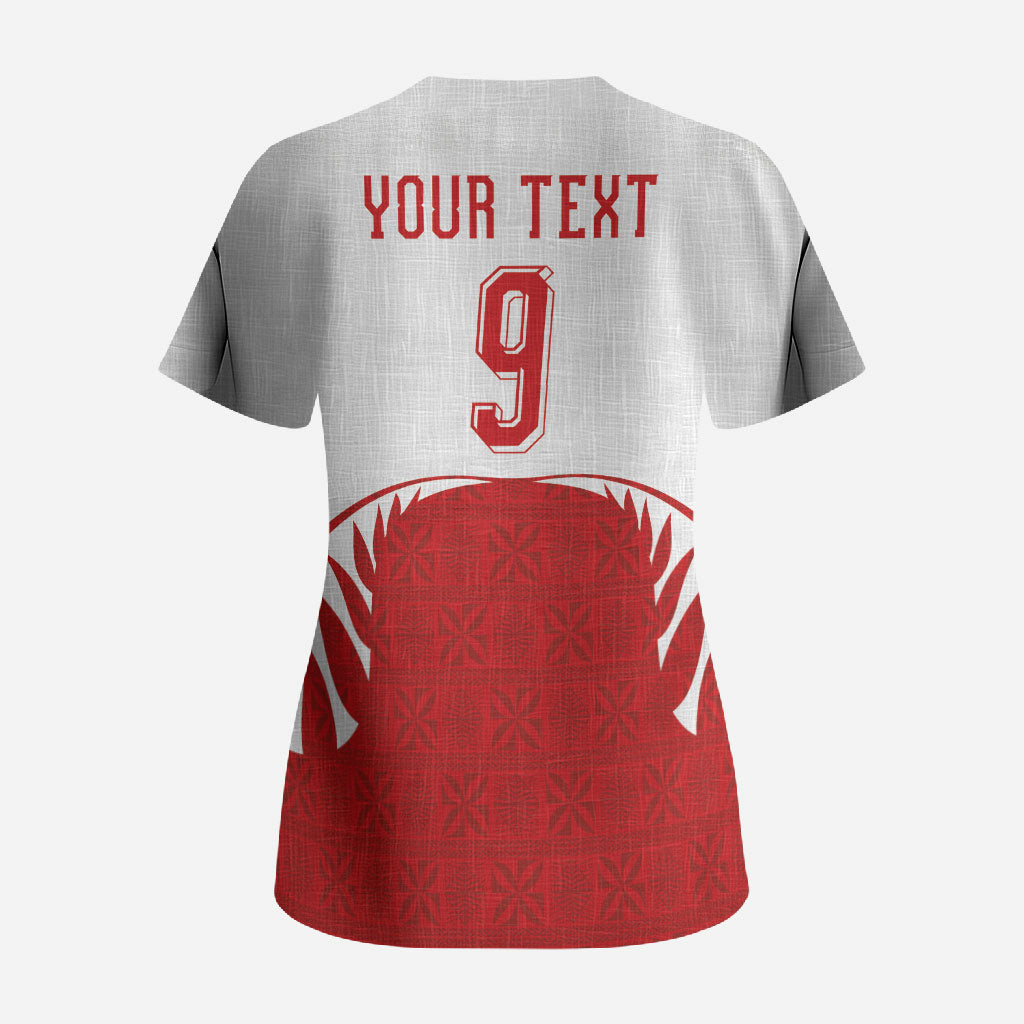 Tonga Rugby Custom Scrub Top Sipi Tau - Six Seven Six to the World LT03 - Polynesian Pride