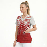 Tonga Rugby Custom Scrub Top Sipi Tau - Six Seven Six to the World LT03 - Polynesian Pride