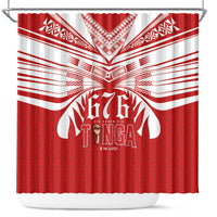 Tonga Rugby Shower Curtain Sipi Tau - Six Seven Six to the World LT03 Red - Polynesian Pride