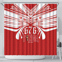 Tonga Rugby Shower Curtain Sipi Tau - Six Seven Six to the World LT03 - Polynesian Pride