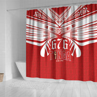 Tonga Rugby Shower Curtain Sipi Tau - Six Seven Six to the World LT03 - Polynesian Pride