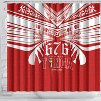 Tonga Rugby Shower Curtain Sipi Tau - Six Seven Six to the World LT03 - Polynesian Pride