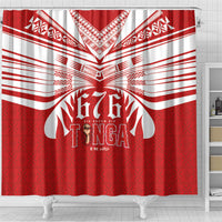 Tonga Rugby Shower Curtain Sipi Tau - Six Seven Six to the World LT03 - Polynesian Pride