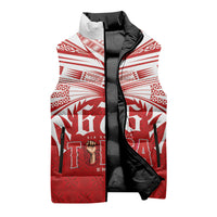 Tonga Rugby Custom Sleeveless Puffer Jacket Sipi Tau - Six Seven Six to the World LT03 - Polynesian Pride