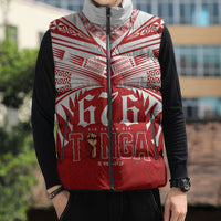 Tonga Rugby Custom Sleeveless Puffer Jacket Sipi Tau - Six Seven Six to the World LT03 - Polynesian Pride
