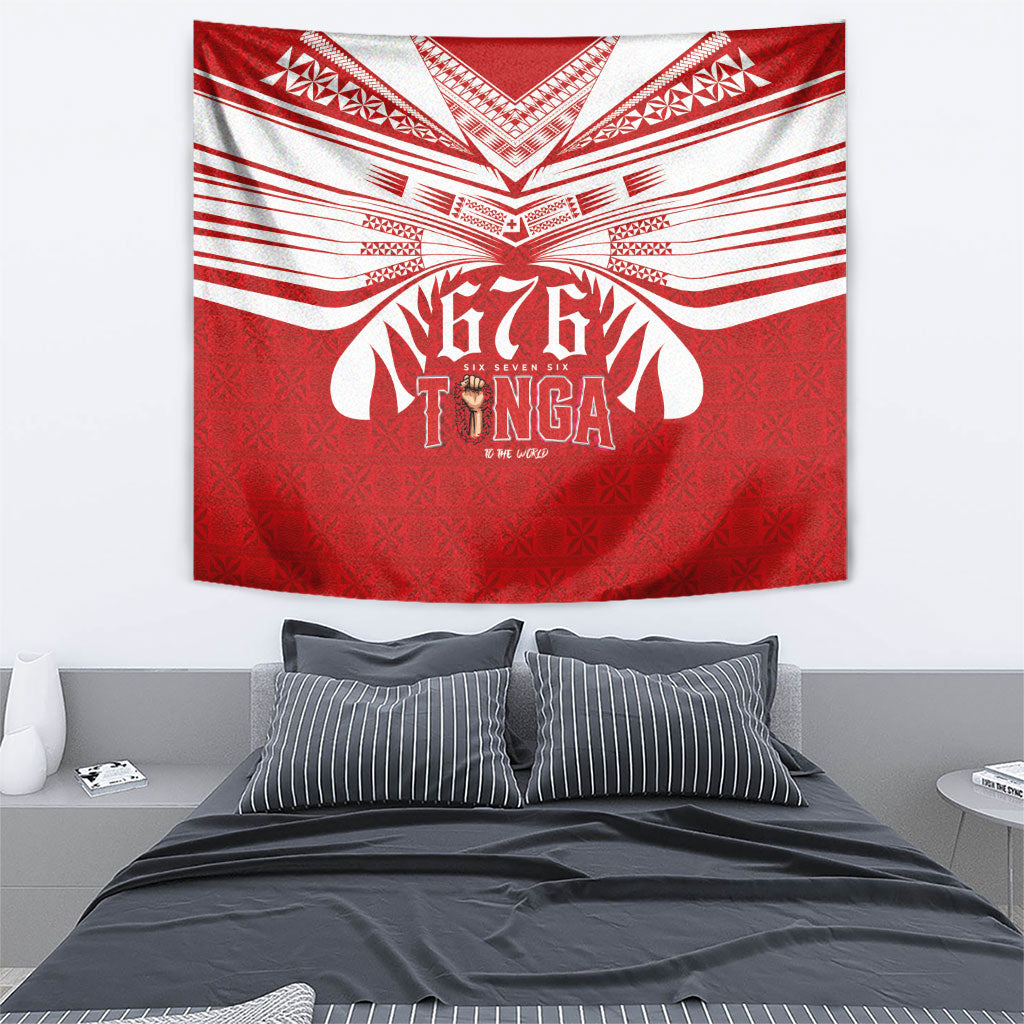 Tonga Rugby Tapestry Sipi Tau - Six Seven Six to the World LT03 - Polynesian Pride