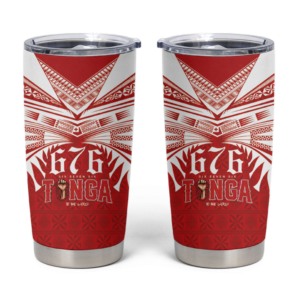 Tonga Rugby Tumbler Cup Sipi Tau - Six Seven Six to the World LT03 Red - Polynesian Pride