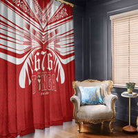 Tonga Rugby Window Curtain Sipi Tau - Six Seven Six to the World LT03 - Polynesian Pride