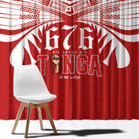 Tonga Rugby Window Curtain Sipi Tau - Six Seven Six to the World LT03 - Polynesian Pride