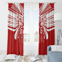 Tonga Rugby Window Curtain Sipi Tau - Six Seven Six to the World LT03 - Polynesian Pride