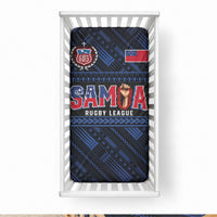 Toa Samoa Rugby Baby Bed Cover Siva Tau - Samoan Warriors Pacific Pattern LT03 28 × 52 in Navy - Polynesian Pride