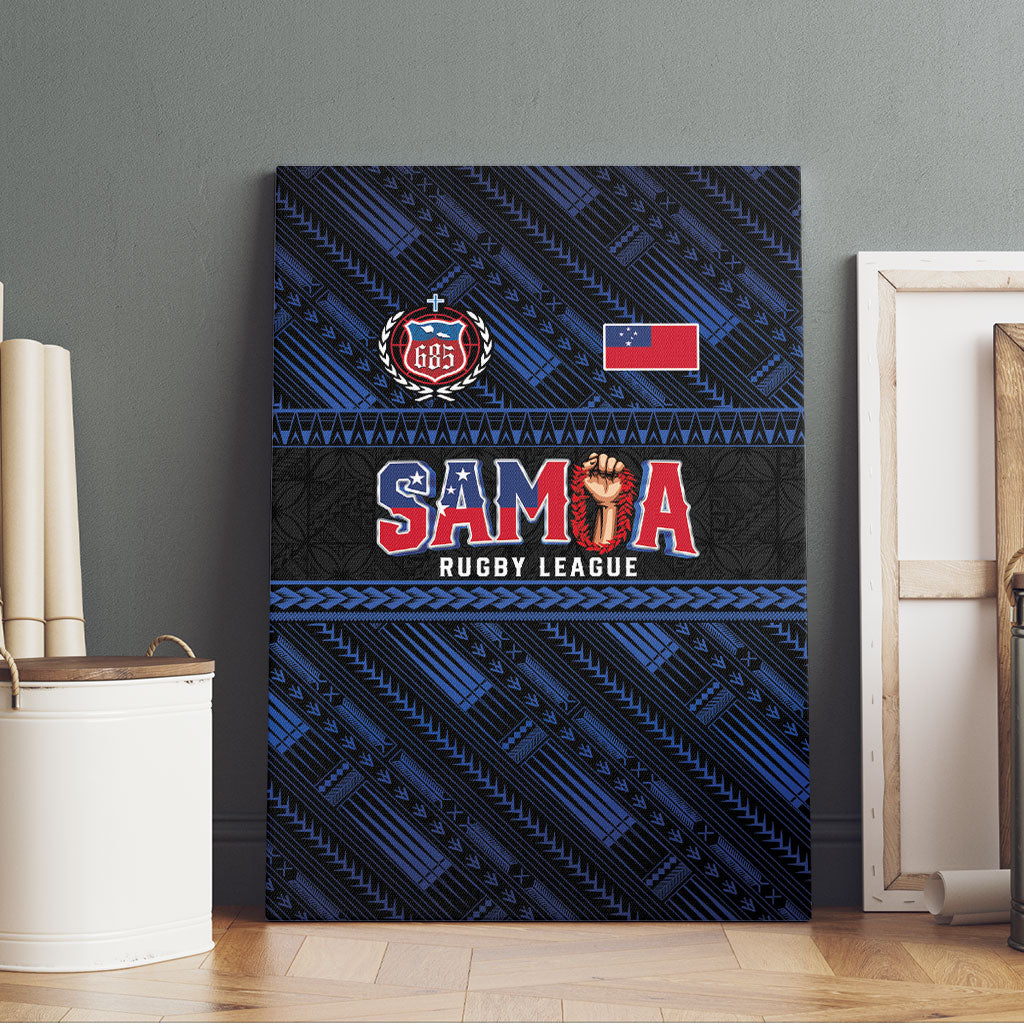 Toa Samoa Rugby Canvas Wall Art Siva Tau - Samoan Warriors Pacific Pattern LT03 - Polynesian Pride
