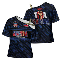 Toa Samoa Rugby Cross Shoulder Shirt Siva Tau - Samoan Warriors Pacific Pattern LT03 - Polynesian Pride