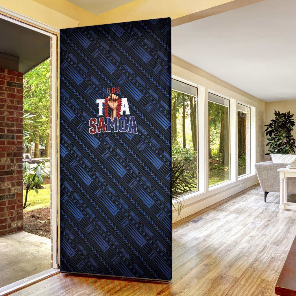 Toa Samoa Rugby Door Cover Siva Tau - Samoan Warriors Pacific Pattern LT03 - Polynesian Pride
