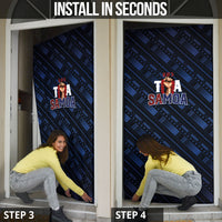 Toa Samoa Rugby Door Cover Siva Tau - Samoan Warriors Pacific Pattern LT03 - Polynesian Pride
