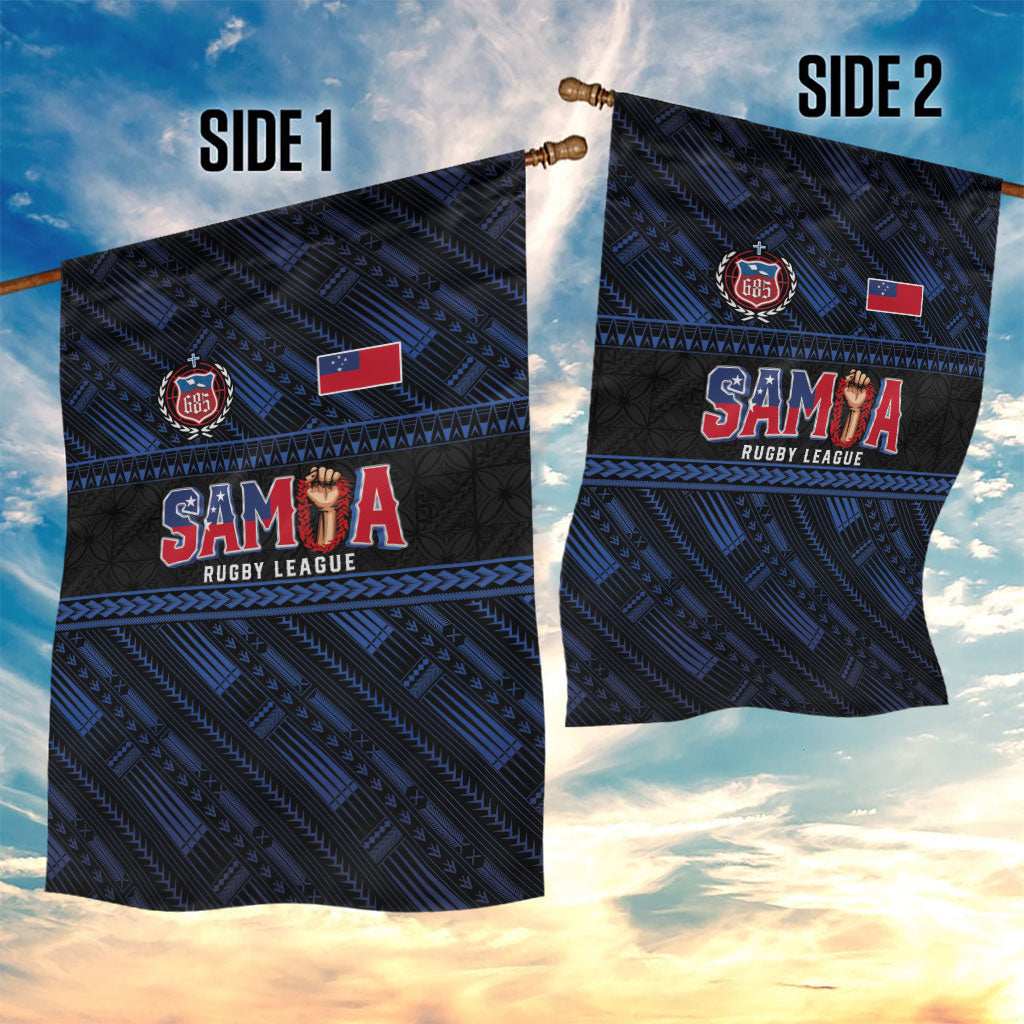 Toa Samoa Rugby Garden Flag Siva Tau - Samoan Warriors Pacific Pattern LT03 - Polynesian Pride