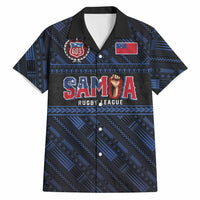 Toa Samoa Rugby Hawaiian Shirt Siva Tau - Samoan Warriors Pacific Pattern LT03 Navy - Polynesian Pride