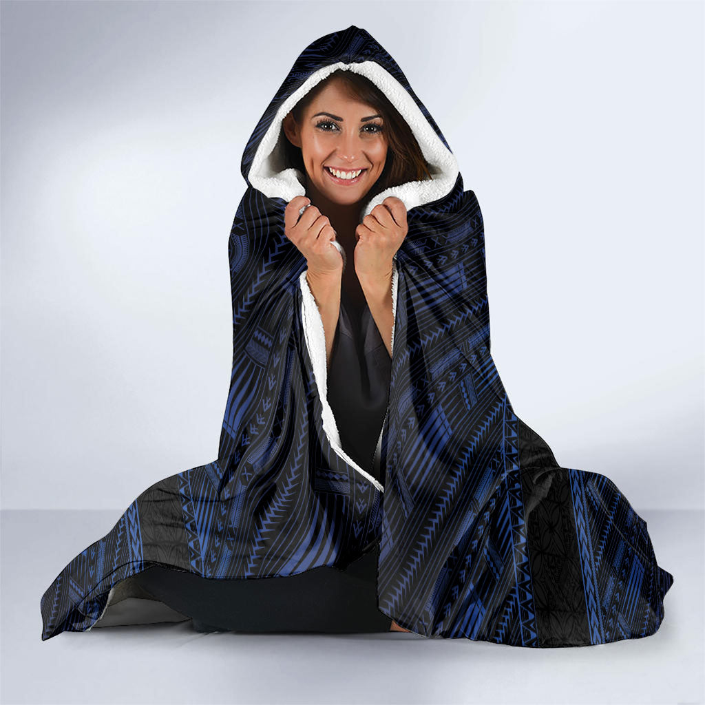 Toa Samoa Rugby Hooded Blanket Siva Tau - Samoan Warriors Pacific Pattern LT03 - Polynesian Pride