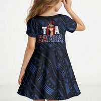 Toa Samoa Rugby Kid Short Sleeve Dress Siva Tau - Samoan Warriors Pacific Pattern LT03 - Polynesian Pride