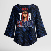 Toa Samoa Rugby Kimono Sleeve Blouse Siva Tau - Samoan Warriors Pacific Pattern LT03 - Polynesian Pride