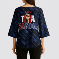 Toa Samoa Rugby Kimono Sleeve Blouse Siva Tau - Samoan Warriors Pacific Pattern LT03 - Polynesian Pride