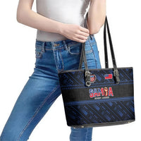 Toa Samoa Rugby Leather Tote Bag Siva Tau - Samoan Warriors Pacific Pattern LT03 - Polynesian Pride