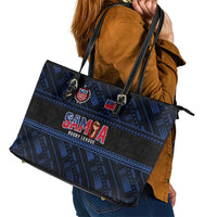 Toa Samoa Rugby Leather Tote Bag Siva Tau - Samoan Warriors Pacific Pattern LT03 - Polynesian Pride