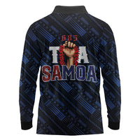 Toa Samoa Rugby Long Sleeve Polo Shirt Siva Tau - Samoan Warriors Pacific Pattern LT03 - Polynesian Pride