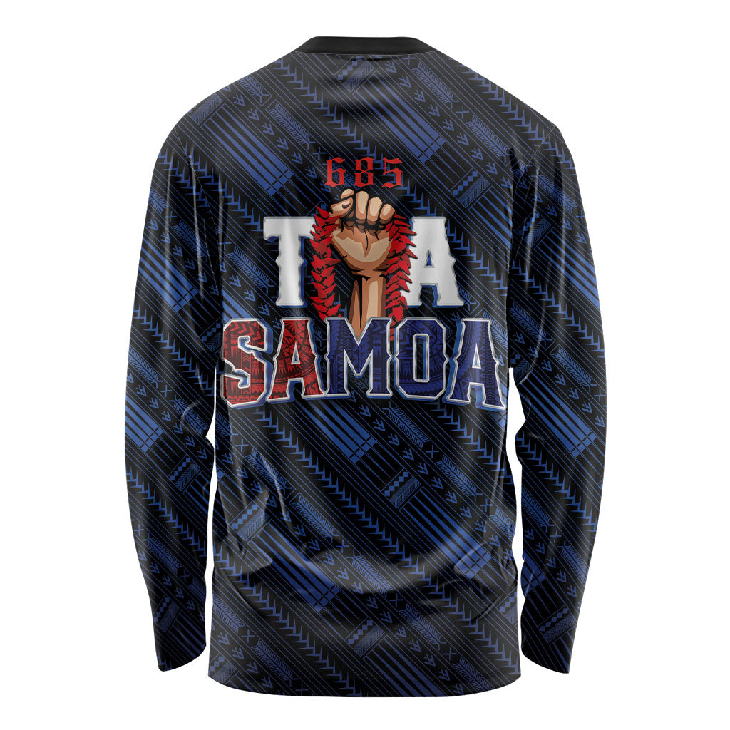 Toa Samoa Rugby Long Sleeve Shirt Siva Tau - Samoan Warriors Pacific Pattern LT03 - Polynesian Pride