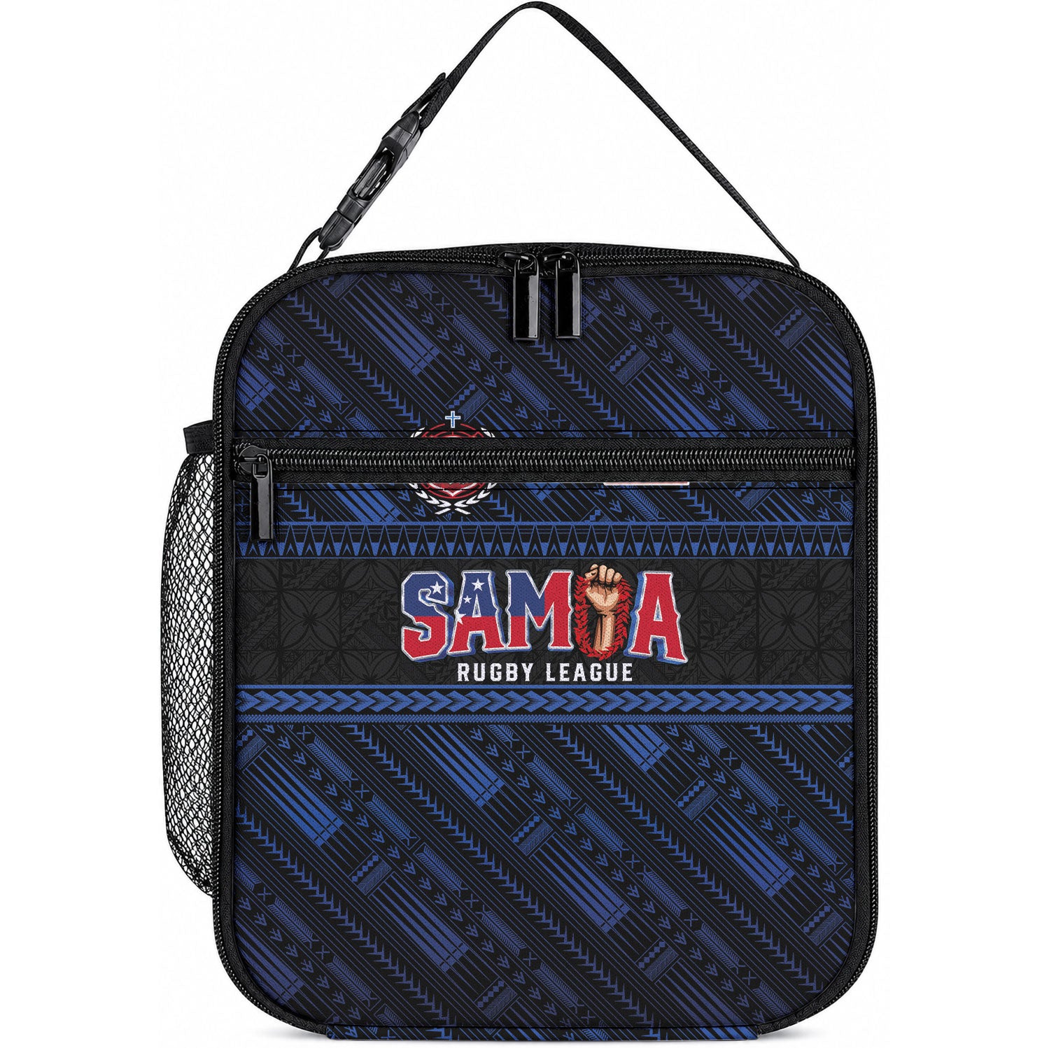 Toa Samoa Rugby Lunch Bag Siva Tau - Samoan Warriors Pacific Pattern LT03 10.2 × 8.3 × 4.3 inch Navy - Polynesian Pride