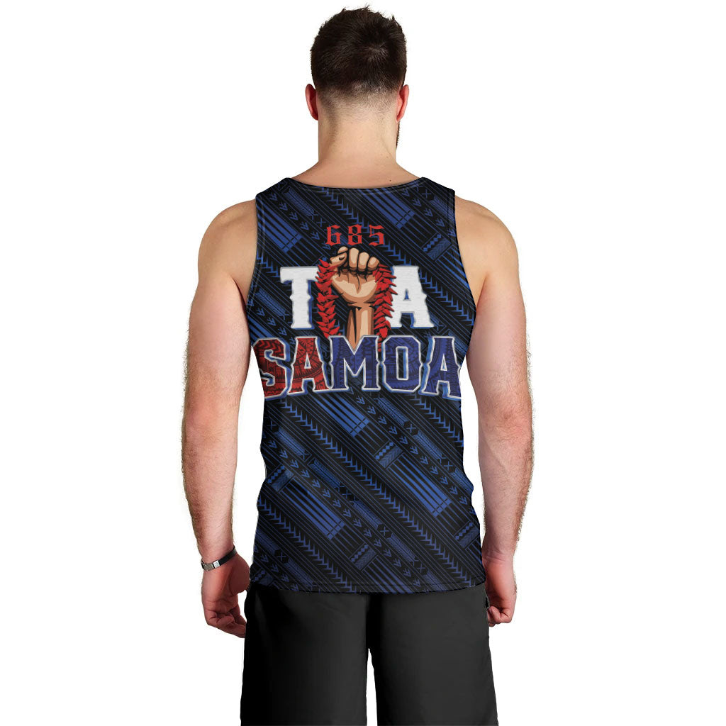 Toa Samoa Rugby Men Tank Top Siva Tau - Samoan Warriors Pacific Pattern LT03 - Polynesian Pride