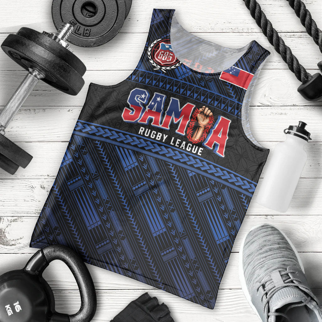 Toa Samoa Rugby Men Tank Top Siva Tau - Samoan Warriors Pacific Pattern LT03 - Polynesian Pride