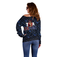 Toa Samoa Rugby Off Shoulder Sweater Siva Tau - Samoan Warriors Pacific Pattern LT03 - Polynesian Pride