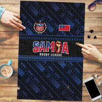 Toa Samoa Rugby Puzzle Siva Tau - Samoan Warriors Pacific Pattern LT03 Navy - Polynesian Pride
