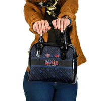 Toa Samoa Rugby Shoulder Handbag Siva Tau - Samoan Warriors Pacific Pattern LT03 One Size Navy - Polynesian Pride