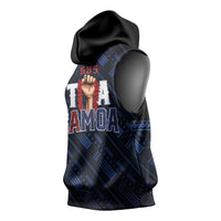 Toa Samoa Rugby Sleeveless Hoodie Siva Tau - Samoan Warriors Pacific Pattern LT03 - Polynesian Pride
