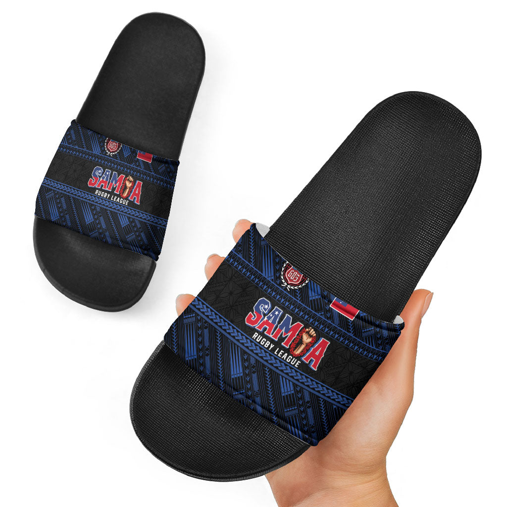 Toa Samoa Rugby Slide Sandals Siva Tau - Samoan Warriors Pacific Pattern LT03 - Polynesian Pride