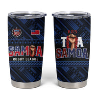 Toa Samoa Rugby Tumbler Cup Siva Tau - Samoan Warriors Pacific Pattern