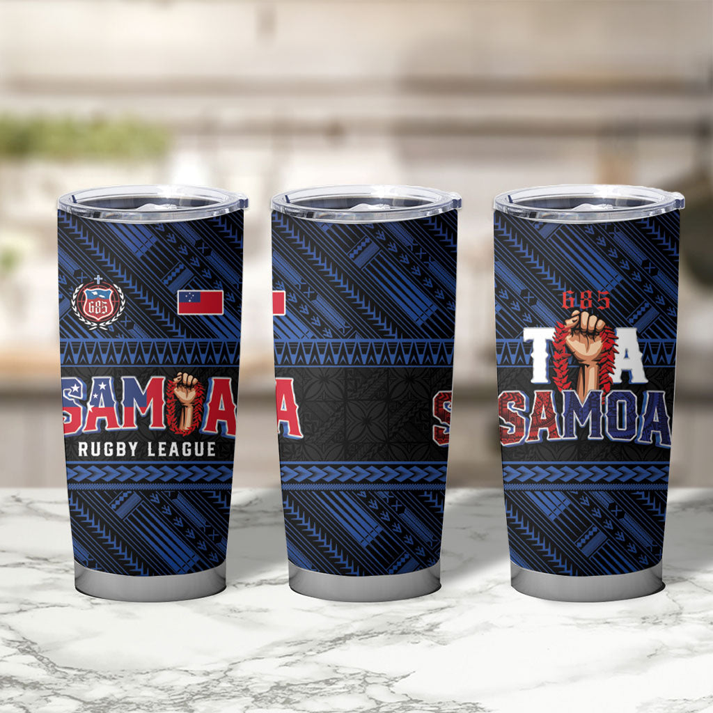 Toa Samoa Rugby Tumbler Cup Siva Tau - Samoan Warriors Pacific Pattern