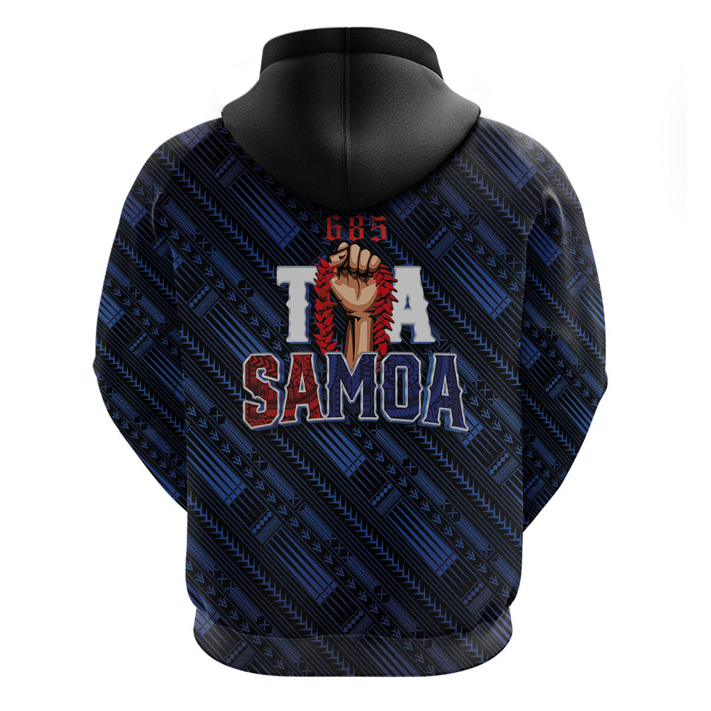 Toa Samoa Rugby Zip Hoodie Siva Tau - Samoan Warriors Pacific Pattern