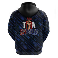 Toa Samoa Rugby Zip Hoodie Siva Tau - Samoan Warriors Pacific Pattern