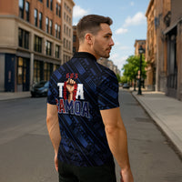 Toa Samoa Rugby Zipper Polo Shirt Siva Tau - Samoan Warriors Pacific Pattern LT03 - Polynesian Pride