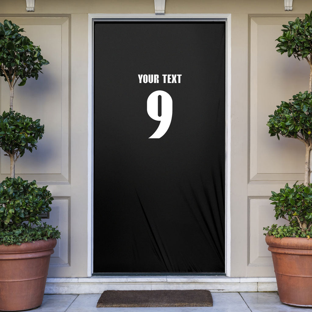 New Zealand Maori Rugby Custom Door Cover Aotearoa Tribal Motif Retro Concept LT03 Black - Polynesian Pride