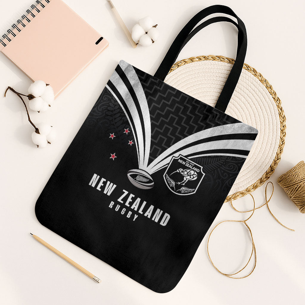 New Zealand Maori Rugby Tote Bag Aotearoa Tribal Motif Retro Concept LT03 Black Strap One Size Black - Polynesian Pride
