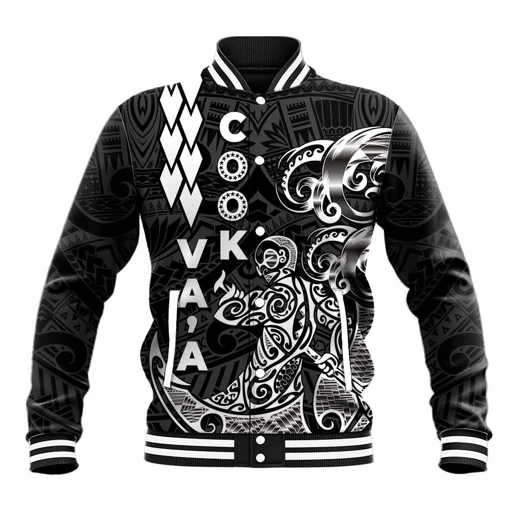 Cook Islands Vaa Polynesian Art Tattoo Baseball Jacket Black Color