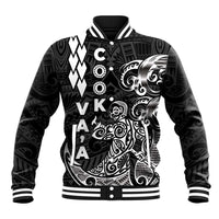 Cook Islands Vaa Polynesian Art Tattoo Baseball Jacket Black Color