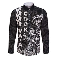 Cook Islands Va'a Polynesian Art Tattoo Family Matching Puletasi and Hawaiian Shirt Black Color LT03 Dad's Shirt - Long Sleeve Black - Polynesian Pride