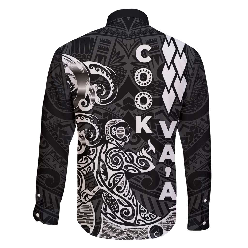 Cook Islands Va'a Polynesian Art Tattoo Family Matching Puletasi and Hawaiian Shirt Black Color LT03 - Polynesian Pride